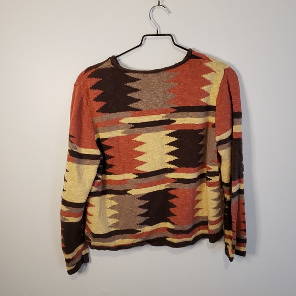 3 for $15 Vintage CB Southwestern Print Cropped Sweater Size M - Picture 3 of 10
